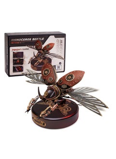 Robotime Gift for Teen Boys/Men/Hobbyist, Birthday Gift Idea, ROBOTIME MI01 Plastic Model Kit, 156 Pieces Mechanical 3D Puzzles, Rhinoceros Beetle Model Building Kits  - Image 1