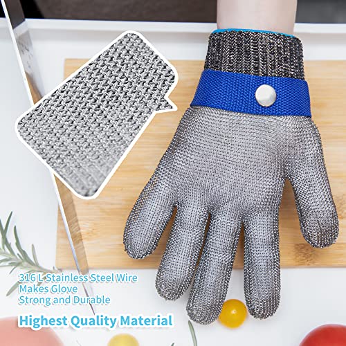 ARCLIBER Level 9 Cut Resistant Glove Stainless Steel Wire Metal Mesh Butcher Glove for Meat Cutting Oyster Shucking Chopping and Peeling - Image 3