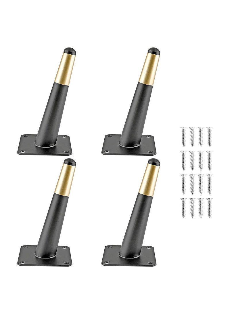 Furniture legs, Metal coffee Table Legs Furniture Feet Iron Tv Cabinet Feet, Replacement Leg Golden Sofa Feet Heavy Duty Stainless Steel Gold Sofa Legs Cabinet Legs Can Bear 800kg 4 Pcs - Image 1