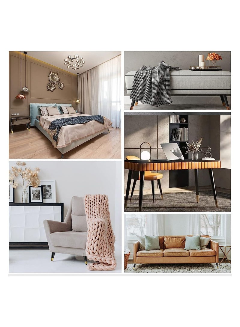 Furniture legs, Metal coffee Table Legs Furniture Feet Iron Tv Cabinet Feet, Replacement Leg Golden Sofa Feet Heavy Duty Stainless Steel Gold Sofa Legs Cabinet Legs Can Bear 800kg 4 Pcs - Image 4