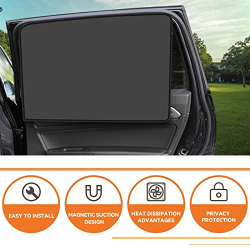 QUICTO Car Window Sun Shades, Universal Interior Accessories - Double-Sided Black (4pcs) - Image 4