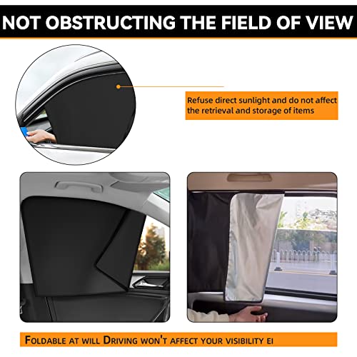 QUICTO Car Window Sun Shades, Universal Interior Accessories - Double-Sided Black (4pcs) - Image 5