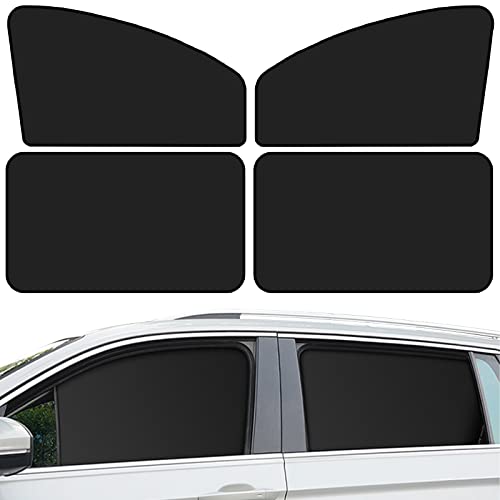 QUICTO Car Window Sun Shades, Universal Interior Accessories - Double-Sided Black (4pcs) - Image 1