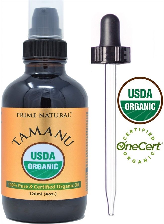 Prime Natural Organic Tamanu Oil - USDA Certified, 100% Pure, Cold Pressed, Unrefined, Virgin (4oz / 120ml) For Face, Hair & Skin Care - Natural Moisturizer - Image 2