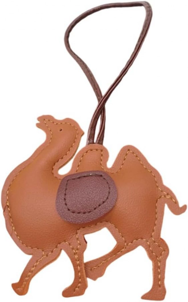Desert Animal Charm Silk Road Themed Keychain PU Leather Car Accessory Lightweight Decoration for Travel Lovers - Image 1