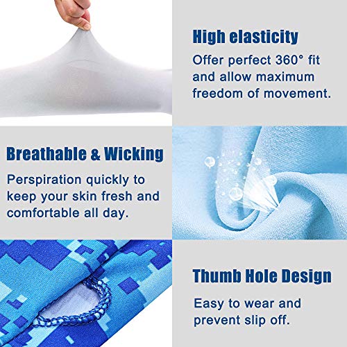 Bacophy 3 Pairs Arm Sleeves with Thumb Holes Women Men UV Protection Cooling, UPF 50 Compression Long Arm Cover - Image 4