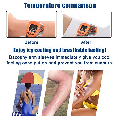 Bacophy 3 Pairs Arm Sleeves with Thumb Holes Women Men UV Protection Cooling, UPF 50 Compression Long Arm Cover - Image 3