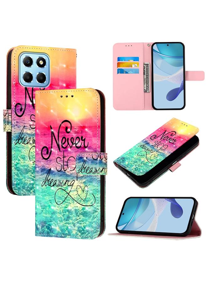 اس-توب جراب هاتف جلدي بتصميم أفقي ثلاثي الأبعاد لهاتف Honor X8 5G / X8a / X6 / X6s - Image 1