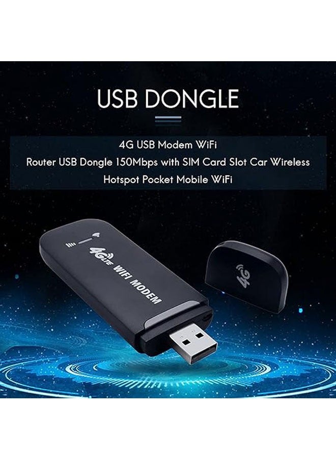 محول واي فاي USB المحمول، مودم USB 4G مع موزع واي فاي USB ومحول USB بسرعة 150 ميجابت في الثانية مع فتحة بطاقة SIM لإنشاء نقطة اتصال ساخنة في السيارة واي فاي محمول. - Image 4