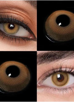 Unibling Jelly Butter Yearly Colored Unisex Cosmetic Contact Lenses, Enlargement Collection, Brown Lenses  - Image 4
