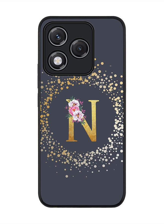 Stylizedd For Honor 400 Lite Case,Slim fit Camera Protection, Shockproof Thin Phone cover  - Custom Monogram Floral - N  (Grey )