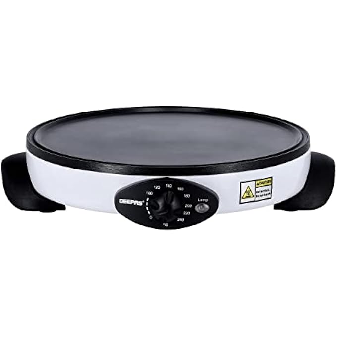 rayihni Crepe Maker 13 DieCast Aluminum Baking Plate Gcm63039  NonStick Coating Plate  Adjustable Double Thermostat  CordWrap Storage  Wooden Spatula  TType Spreader - Image 1