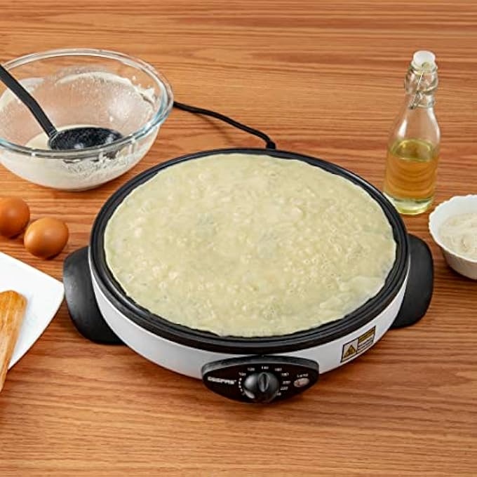 rayihni Crepe Maker 13 DieCast Aluminum Baking Plate Gcm63039  NonStick Coating Plate  Adjustable Double Thermostat  CordWrap Storage  Wooden Spatula  TType Spreader - Image 3