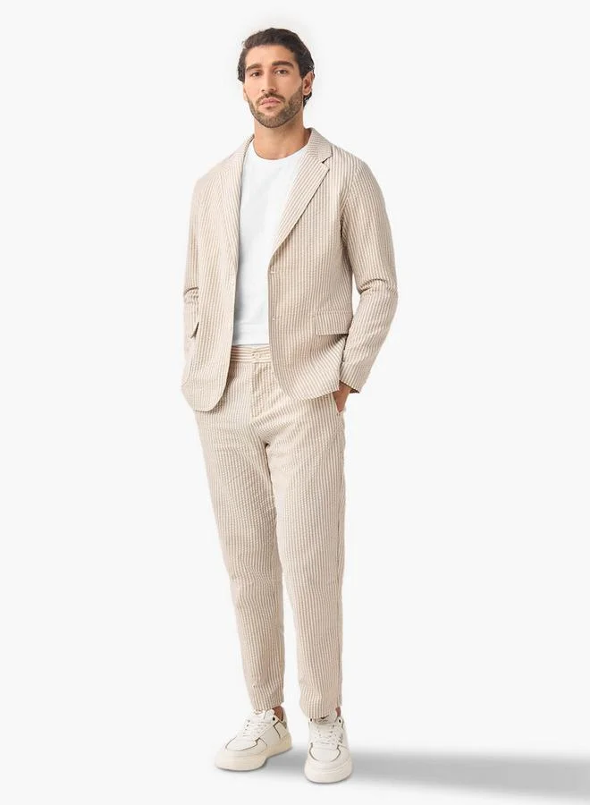 Iconic Iconic Seersucker Striped Trousers with Pockets