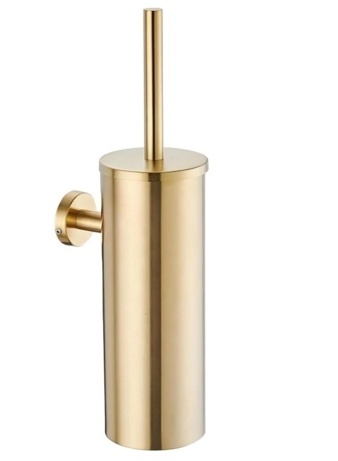 Luxury Wall Mounted Toilet Brush Holder – Premium Stainless Steel Gold Finish Bathroom Cleaning Set with Concealed Design, Rustproof Toilet Brush & Holder for Modern Bathroom Décor - Image 1