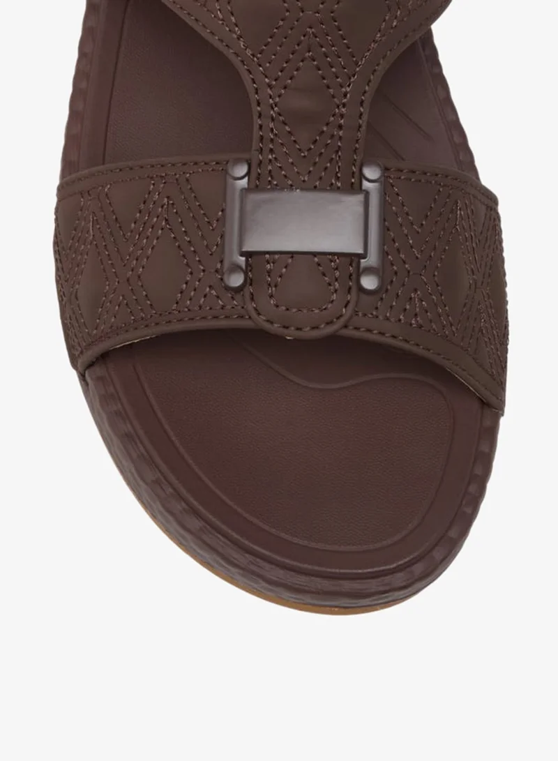 LBL by Shoexpress Men's Buckle Accent Quilted Slip-On Arabic Sandals Ramadan Collection