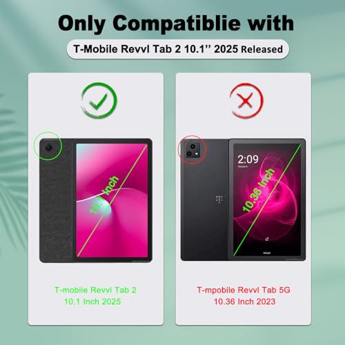 Caweet Case for T-Mobile Revvl Tab 2 10.1" Tablet (2025) with Tempered Glass Screen Protector, Heavy Duty Shockproof Full-Protection Adjustable Stand Silicone Cover, Black - Image 2