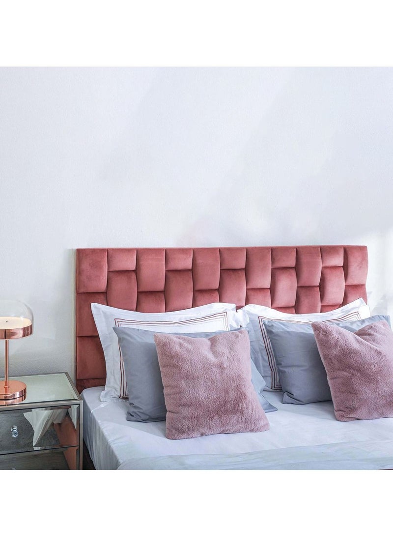 Karnak Estorn Upholstered Velvet Bed Frame Bedroom Furniture Strong And Sturdy Modern Design Wooden Bed | Quiet & Comfortable Bed (King - 180x200cm, Pink) - Image 2