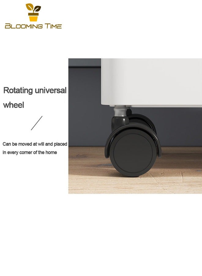 بلومنغ تايم عربة تخزين، رف تخزين، رف حمام، رف متنقل لغرفة نوم مطبخ المرحاض، رف حمام متعدد الطبقات قائم على الأرض، رف تخزين المطبخ رف شق الحمام، رف تخزين المطبخ، رف محمول قابل للإزالة، لون أسود - Image 3