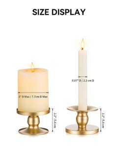 MIXDE 3Pcs Gold Dual-purpose Candle Holders for Pillar Candles and Taper Candle  - Image 5