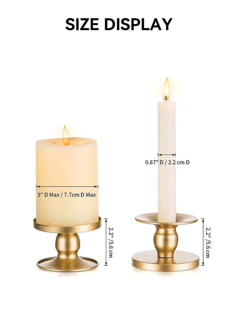 MIXDE 3Pcs Gold Dual-purpose Candle Holders for Pillar Candles and Taper Candle  - Image 5