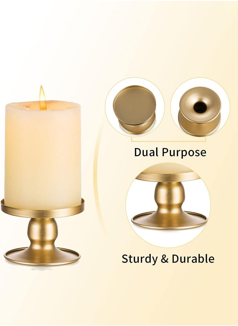 MIXDE 3Pcs Gold Dual-purpose Candle Holders for Pillar Candles and Taper Candle  - Image 4
