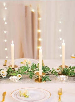 MIXDE 3Pcs Gold Dual-purpose Candle Holders for Pillar Candles and Taper Candle  - Image 1