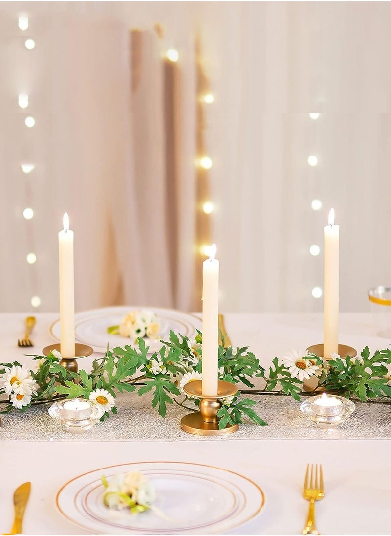 MIXDE 3Pcs Gold Dual-purpose Candle Holders for Pillar Candles and Taper Candle  - Image 1