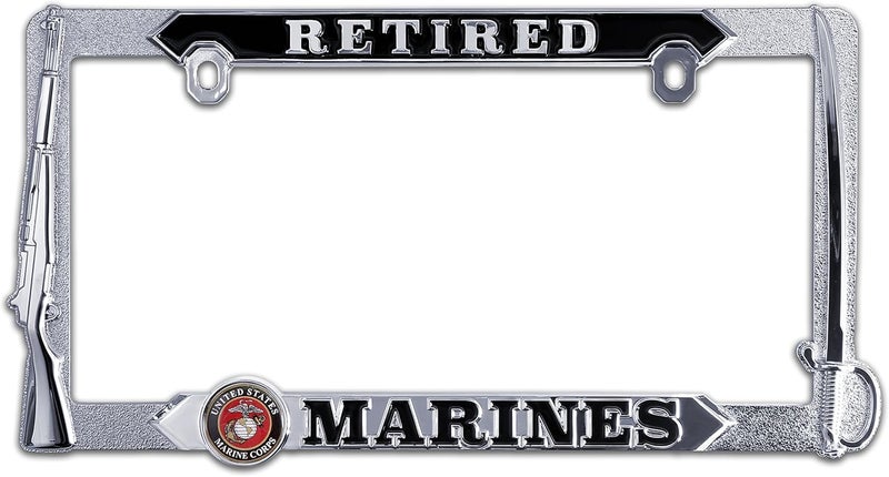 Elektroplate Retired Marines License Plate Frame - Image 1