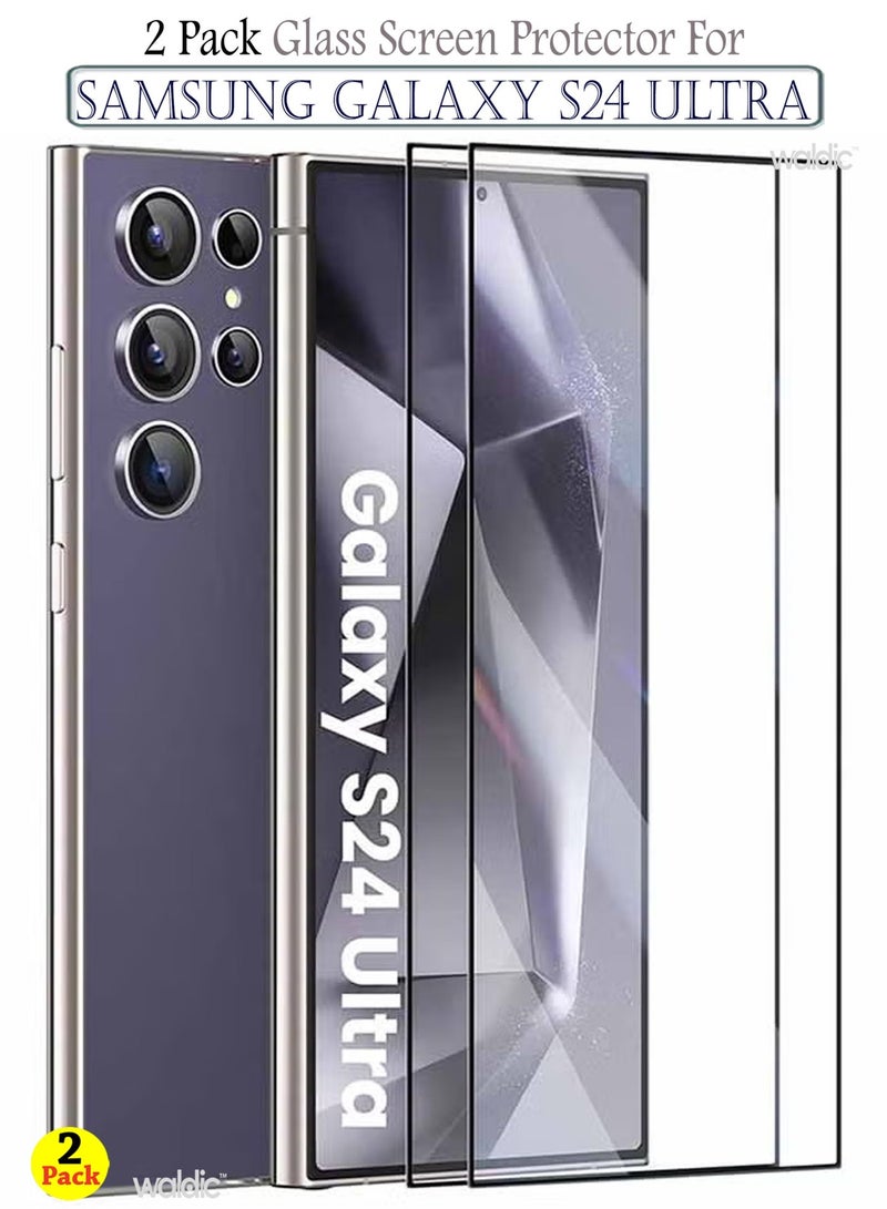 ELTRAZONE 2 Pack Screen Protector for Samsung Galaxy S24 Ultra | Tempered Glass Available in Combo Pack Compatible with Samsung Galaxy S24 Ultra | Screen Protector Full HD Quality Tempered Glass Anti-Scratch Edge to Edge Coverage with Easy Installation Kit - Black - Image 1