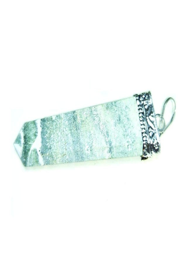 CA AGATE Green Zebra Flat Point Pendant Necklace Healing Crystal Gemstone Jewelry - Image 2