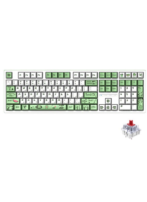 Arabic & English Mechanical Gaming Keyboard,108Key Red Switches Keyboard with Blue Backlit for Office Gaming