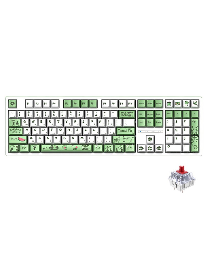 READSON - Arabic & English Mechanical Gaming Keyboard,108Key Red Switches Keyboard with Blue Backlit for Office Gaming - Image 1