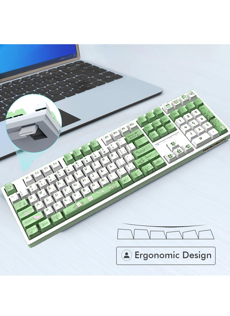 READSON - Arabic & English Mechanical Gaming Keyboard,108Key Red Switches Keyboard with Blue Backlit for Office Gaming - Image 1