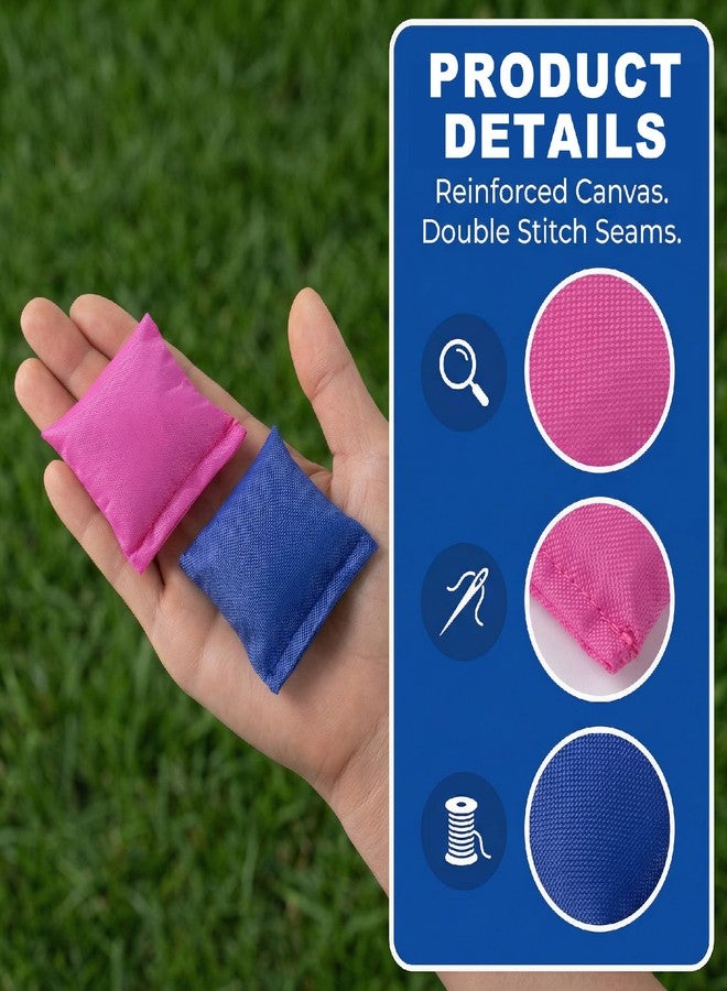 VARMDUKKE 8 Pcs Bean Bags for Tossing, 2 Inch Canvas Corn Hole Bags, Mini Bean Bag Toss for Cornhole Game Replacement for Outdoor Party Sports- Blue, Red - Image 3
