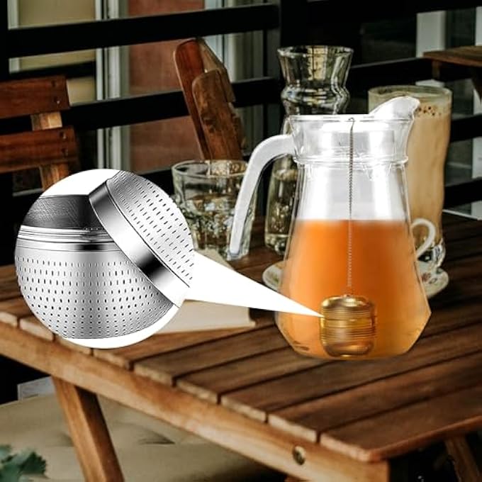 YHT Tea Infuser For Loose TeaStainless Steel Tea Ball Strainer With ChainMesh Tea Infuser For TeapotsMugsCupsLoose Leaf TeaHerbal Tea - Image 5