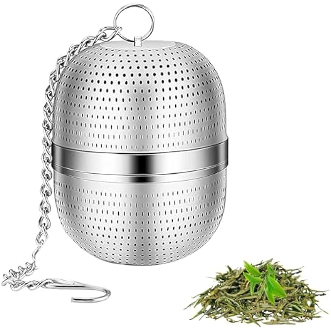 YHT Tea Infuser For Loose TeaStainless Steel Tea Ball Strainer With ChainMesh Tea Infuser For TeapotsMugsCupsLoose Leaf TeaHerbal Tea - Image 1