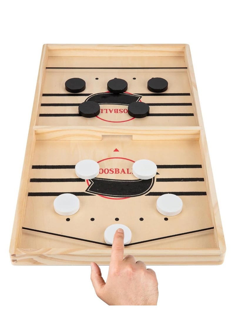 Fast Sling Puck Game Table ,Wooden Desktop Ice Hockey Game Toy Set  - Image 1