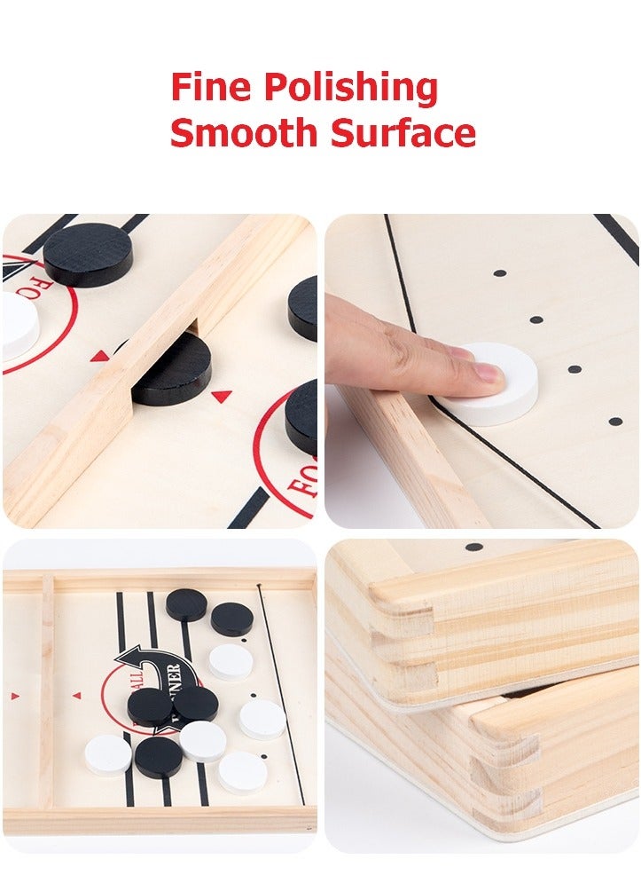 Fast Sling Puck Game Table ,Wooden Desktop Ice Hockey Game Toy Set  - Image 3