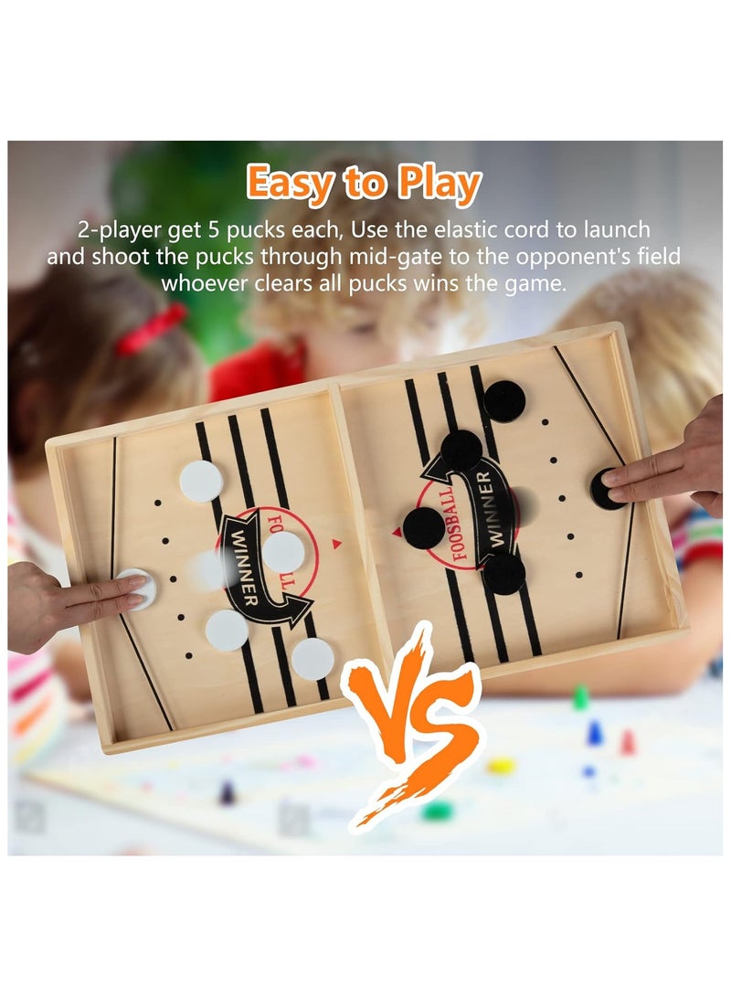 Fast Sling Puck Game Table ,Wooden Desktop Ice Hockey Game Toy Set  - Image 4