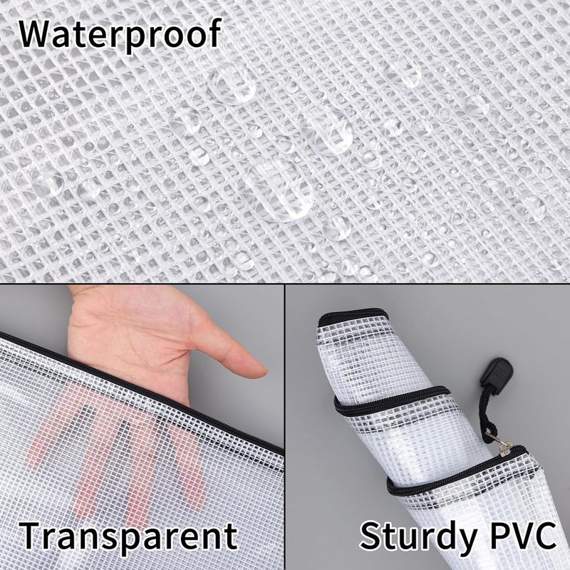 EOOUT 20pcs Mesh Zipper Pouch 8 Sizes Waterproof Zipper Bags, Plastic Travel Pouch for Board Game Travel Storage School Supplies Office Appliances Home Organize - Image 3