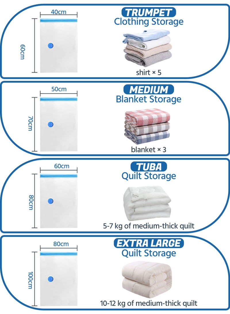 7Pcs Premium Vacuum Storage Bags, Reusable Space Saver Bags for Clothes, Blanket, Duvets, Pillows, Travel, 60x80cm - Image 4