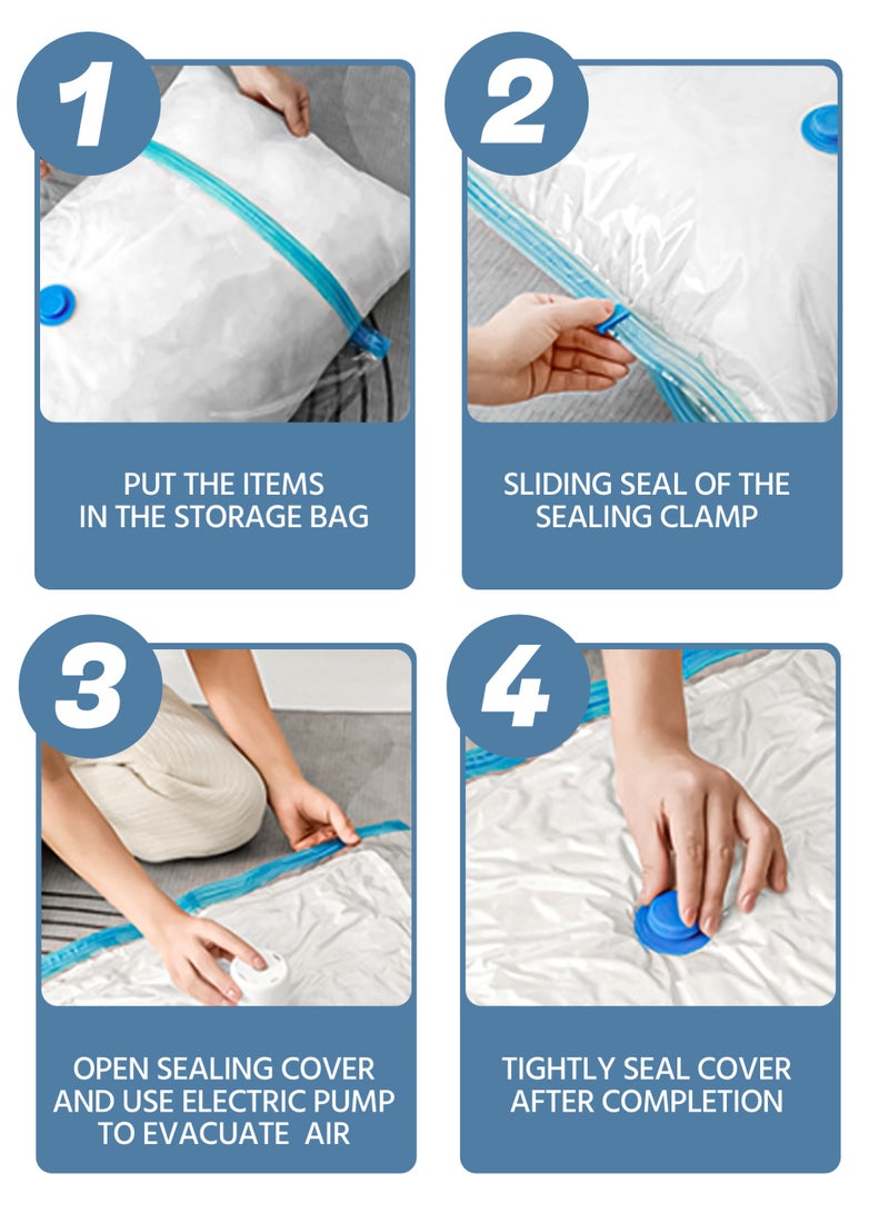 7Pcs Premium Vacuum Storage Bags, Reusable Space Saver Bags for Clothes, Blanket, Duvets, Pillows, Travel, 60x80cm - Image 5