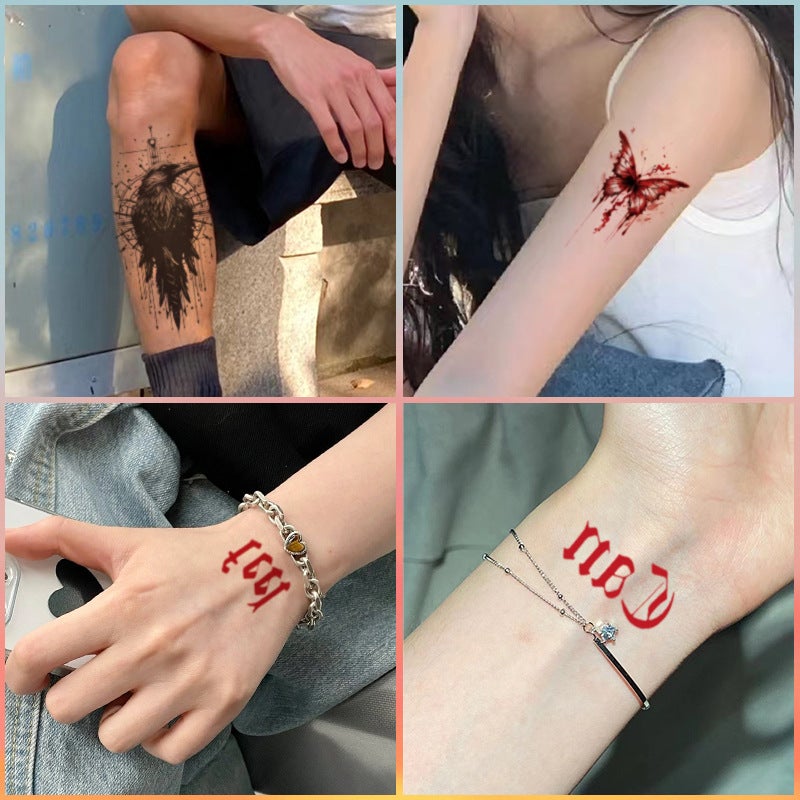 Rose Koi Butterfly Color Tattoo Sticker Eagle Half Arm Thigh Waterproof Long-Lasting Washable Trend - Image 5