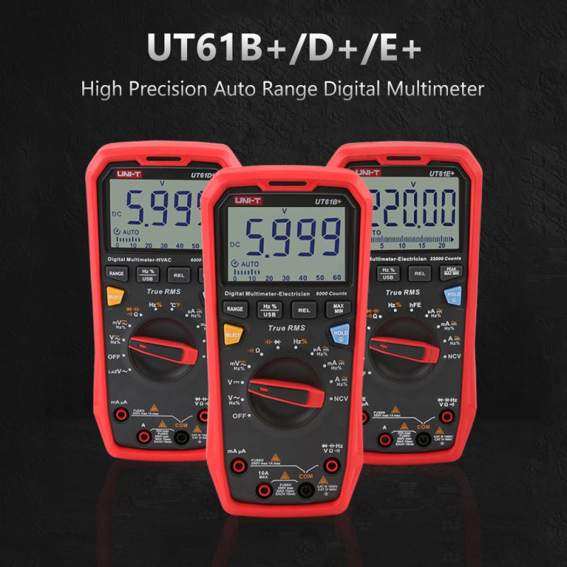 مقياس كهربائي رقمي UT61D+ من النوع التلقائي التسلسلي عالدقة احترافي - جهاز اختبار NCV - مقياس RMS حقيقي - جهاز اختبار متعدد الوظائف - أداة قياس كهربائية تدعم نقل البيانات وقياس درجة الحرارة - Image 2