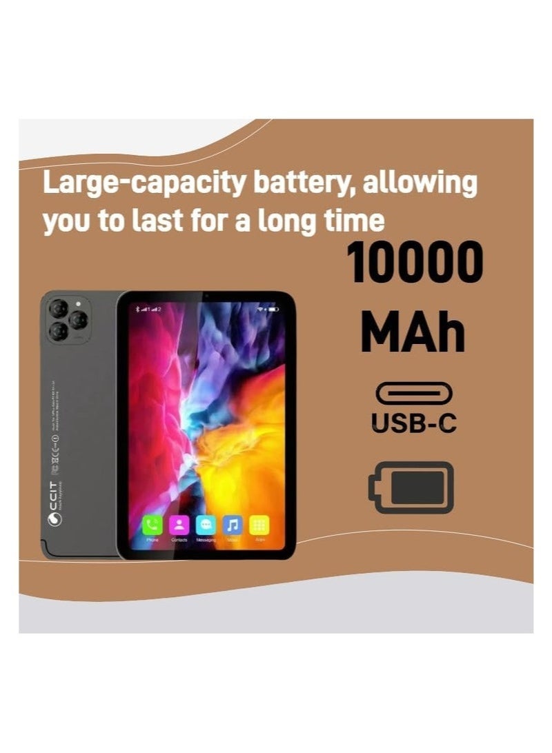 CCIT Tab 14 Plus 10.1" Android Tablet | 8GB RAM 256GB ROM | Octa-Core | Dual SIM 4G LTE + Wi-Fi | 8000mAh Battery | With Wireless Keyboard | Stylish Silver Tablet for Study & Work - Image 5