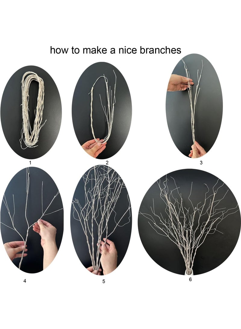 5 Pcs Artificial Willow Birch Branches, Bendable Twigs for Home Decor, 29.5 inch, Dirty White - Image 4