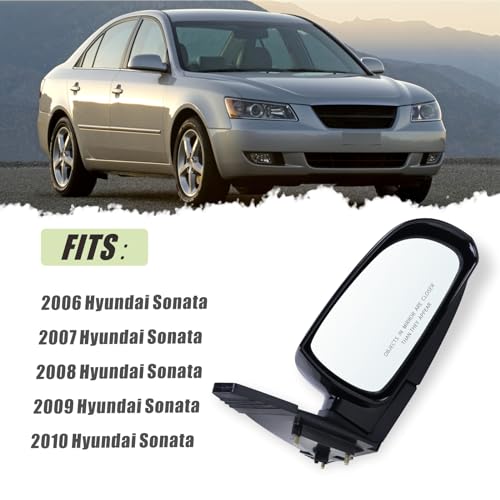 Lqito Right Passenger Side Mirror Compatible with 2006 2007 2008 2009 2010 Hyundai Sonata With Power Glass Manual folding Heated Black Replace#87620-0A000(5Pins) - Image 5