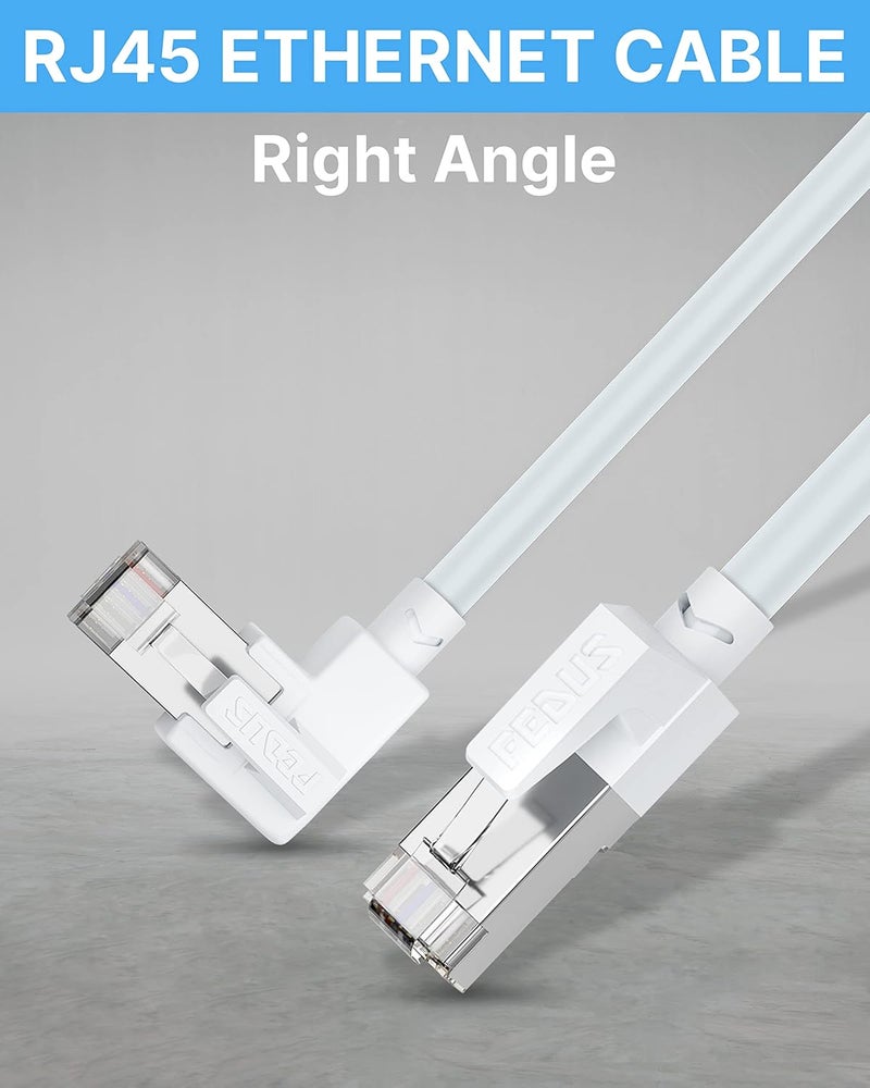 FEDUS Cat6 Ethernet Cable, 25 Meter L-Shape High Speed 550Mhz 10 Gigabit Speed Utp Lan Cable, Network Cable Cord Gigabit Category 6 Wires For Laptop, Personal Computer, Router, Modem, Television - Image 3