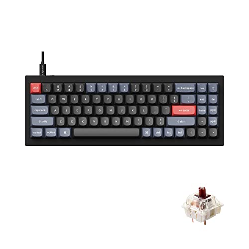 Keychron Q7 Wired Custom Mechanical Keyboard, 70% Layout QMK/VIA Programmable Macro with Hot-swappable Gateron G Pro Brown Switch Double Gasket Compatible with Mac Windows Linux (Black) - Image 1